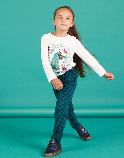 Pantalon paper bag milano à carreaux enfant fille MATUPANT / 21W901K1PAN070