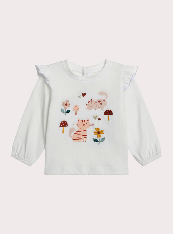 Tee-Shirt animation chat pour bébé fille XICOTEE / 25WG09O1TML001