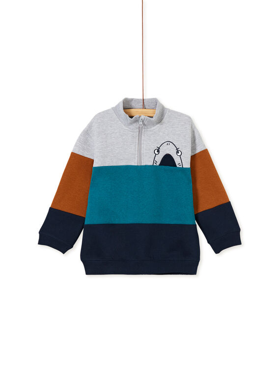 Sweat colorblock col camionneur enfant garçon KOECOSWE / 20W902H1D5F943