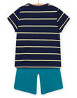 Ensemble de pyjama T-shirt et short bleu nuit enfant garçon NEGOPYCPIEU / 22SH12HCPYJ705