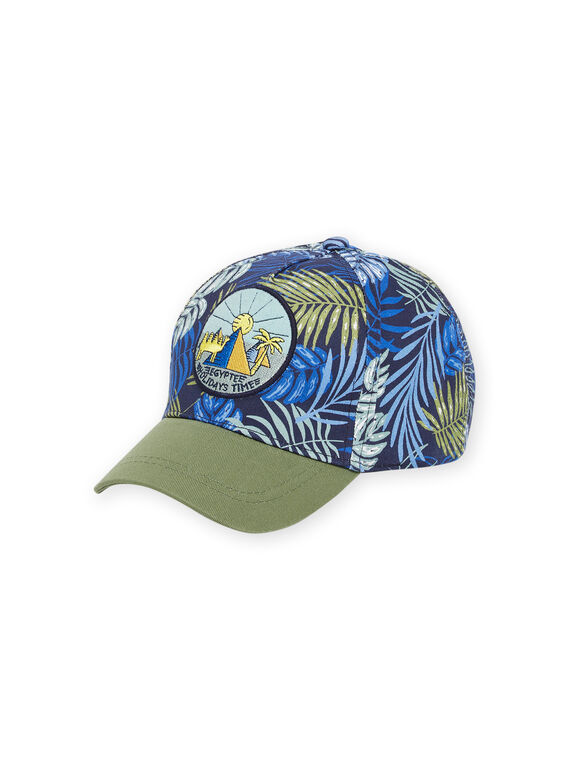 Casquette bleu nuit à imprimé feuilles enfant garçon NYOJOCAP3 / 22SI02C5CHA705