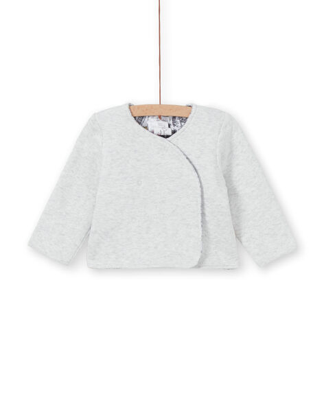 Veste réversible face unie gris chiné et face imprimé jungle LOU1VEST / 21SF05H1VES000