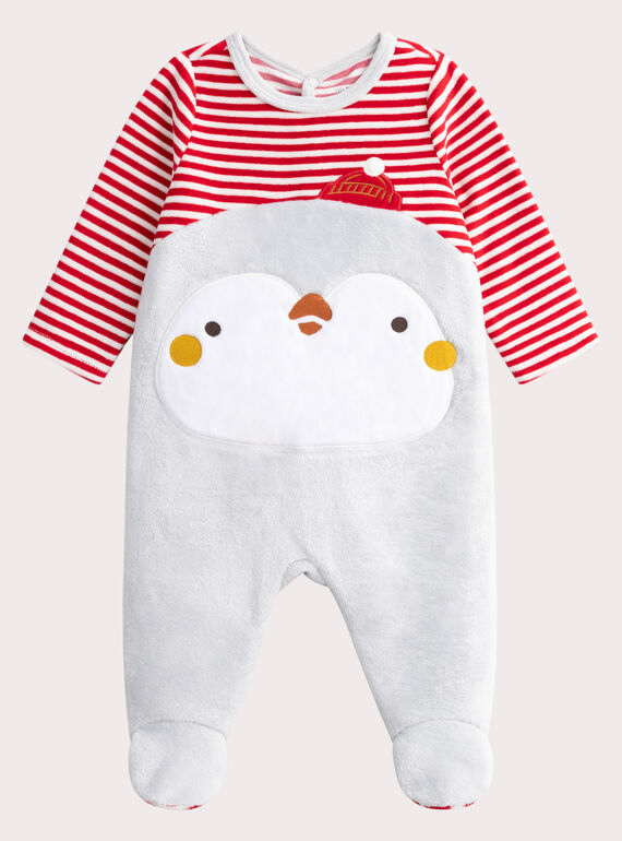 Grenouillère en velours thème Noël pour bébé garçon  VEGAGRENOPIN / 24WH14B1GRE502