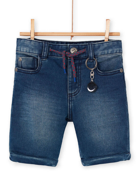 Bermuda en denim bleu enfant garçon LOHABER1 / 21S902X2BERP274