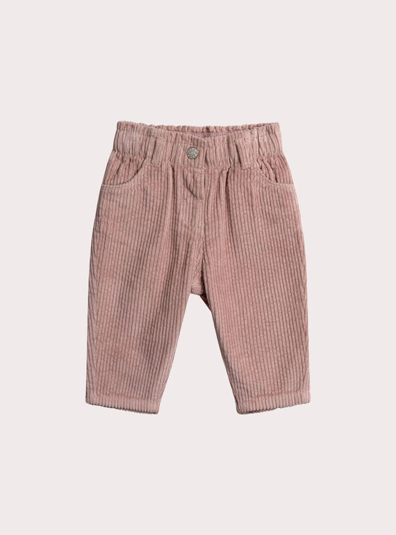 Pantalon rose poudre pour bébé fille XICOPAN2 / 25WG09O2PAND327