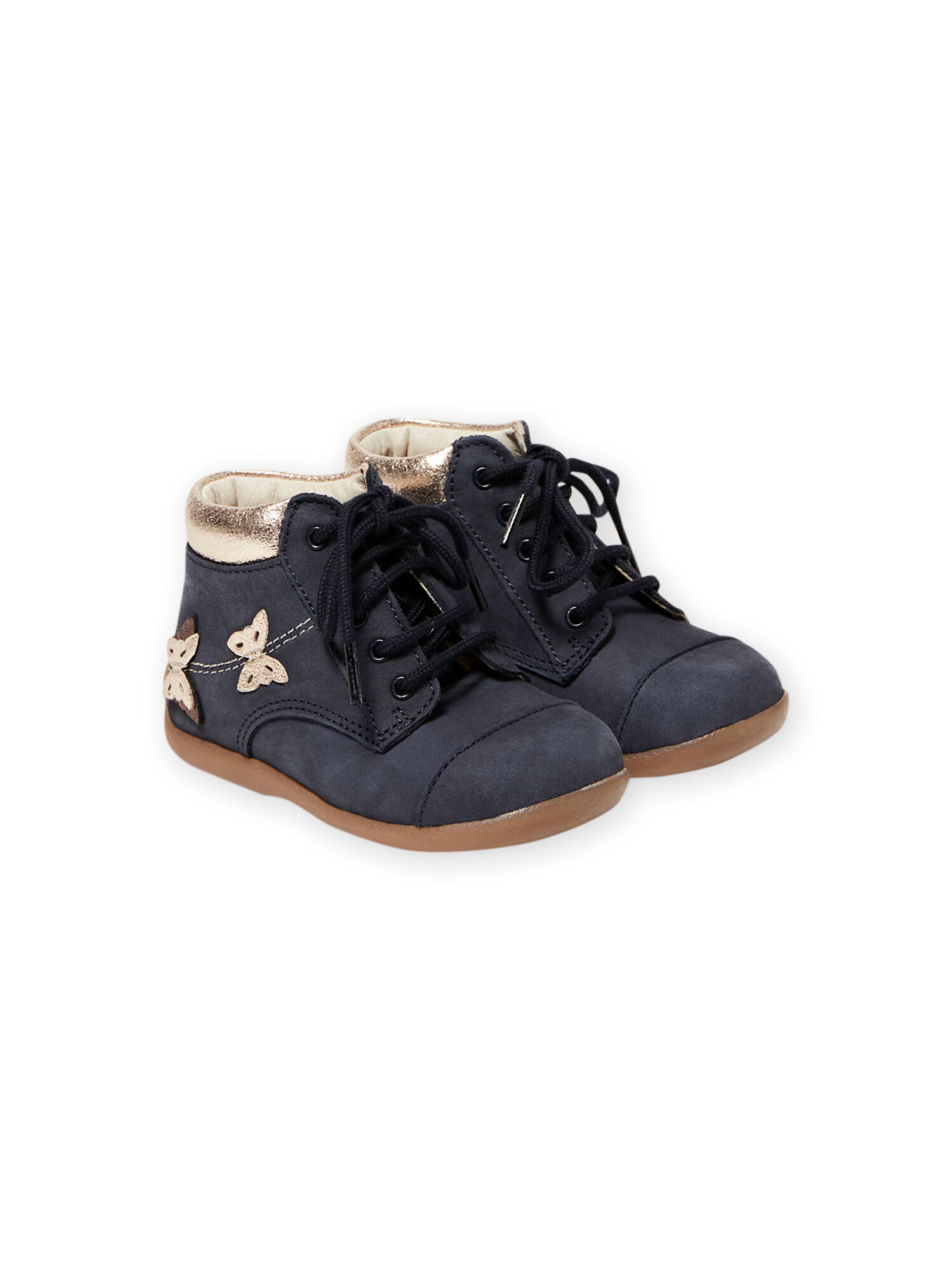 Bottillons bleu marine motifs papillons bebe fille Bottines Boots Botillons DPAM