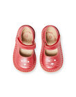 Salomés rouges en cuir à motif lapin bébé fille LBFBABLAPIN / 21KK3731D13050