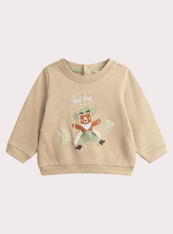Sweat noisette bébé garçon WULANSWE / 25SG1042SWE821