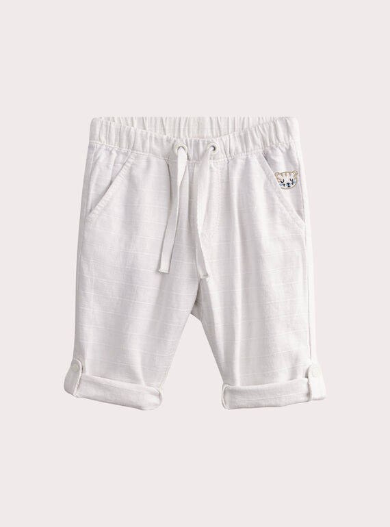 Pantalon blanc pour bébé garçon WUMAPAN2 / 25SG1064PAN000