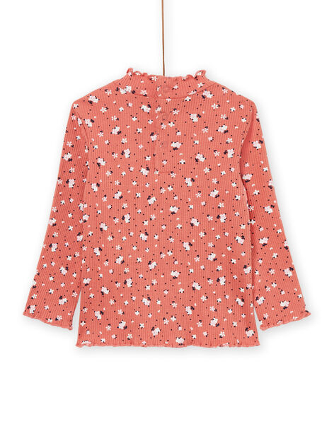 Sous-pull en maille côtelée à imprimé fleuri PIJOSOUPRIB4 / 22WG09C1SPLE415
