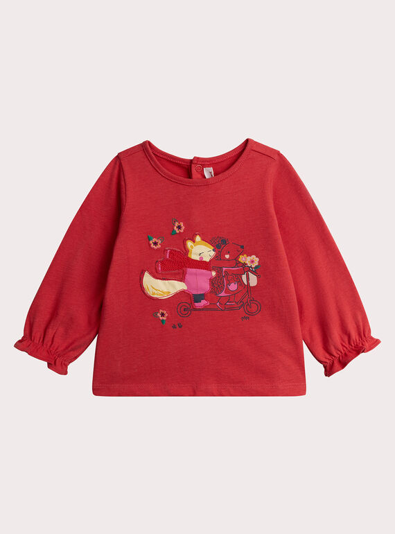 Tee Shirt Manches Longues Rouge VIROTEE / 24WG09P1TMLF505