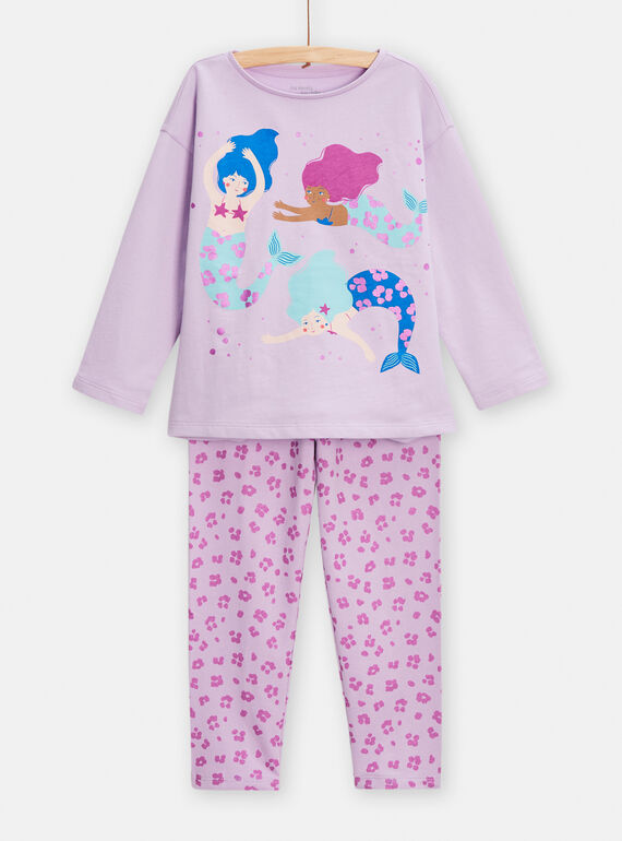 Pyjama violet animation sirènes pour fille TEFAPYJMER / 24SH1148PYJ328
