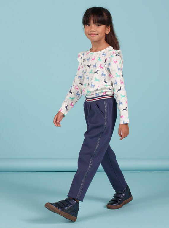 Pantalon doublé bleu enfant fille MAPLAPANT2 / 21W901O2PANC202