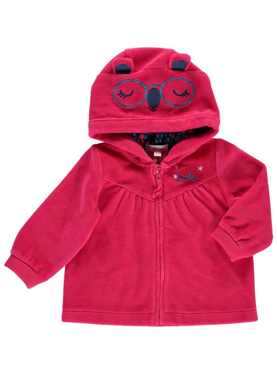Gilet zippé en velours bébé fille DITRIHOJOG / 18WG09D1JGH308