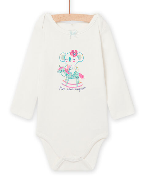Body écru motif koala fantaisie bébé fille NEFIBODKOA / 22SH13I4BDL001