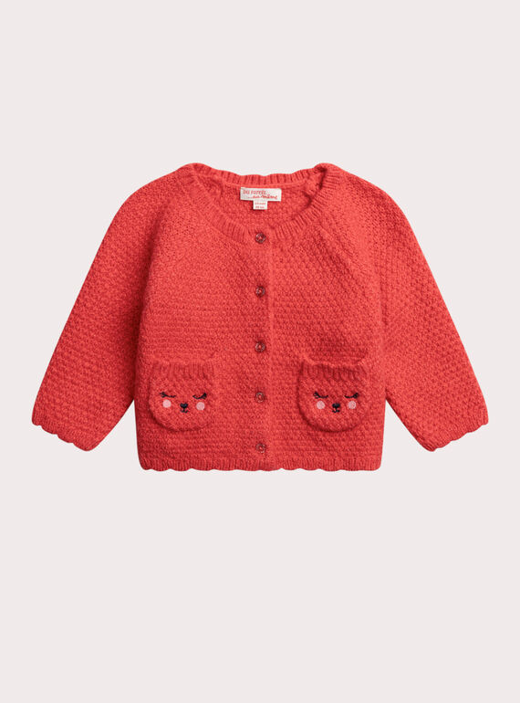 Cardigan pivoine pour bébé fille XIJACAR1 / 25WG09M3CARF510