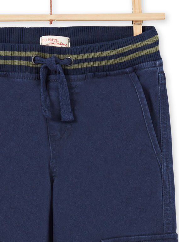 Pantalon bleu foncé enfant garçon MOJOPAMAT1 / 21W90228PAN705