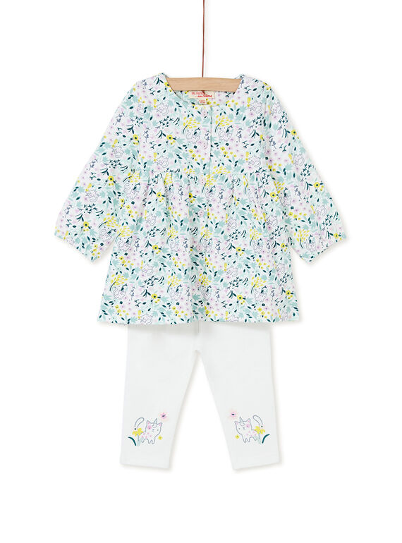 Ensemble robe chemise à fleurs et legging bébé fille KIBOENS / 20WG09N1ENS001