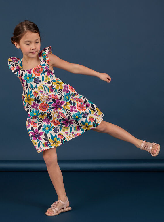 Robe à fines bretelles volantées, imprimé floral LAMUMROB3 / 21S901Z1ROB009