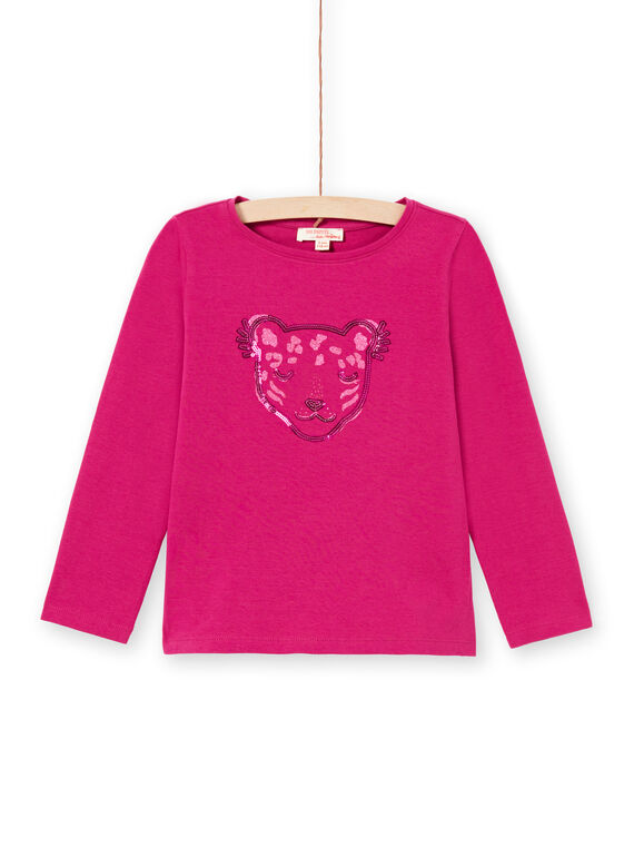 T-shirt rose foncé enfant fille MAJOYTEE7 / 21W90123TMLD312