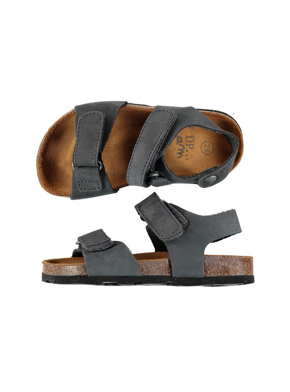 Sandale ville en cuir garçon FGNUGREY / 19SK36D4D0E940