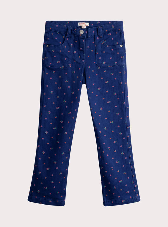Pantalon bleu imprimé multicolore WAJOPANT2 / 25S901I2PAN703
