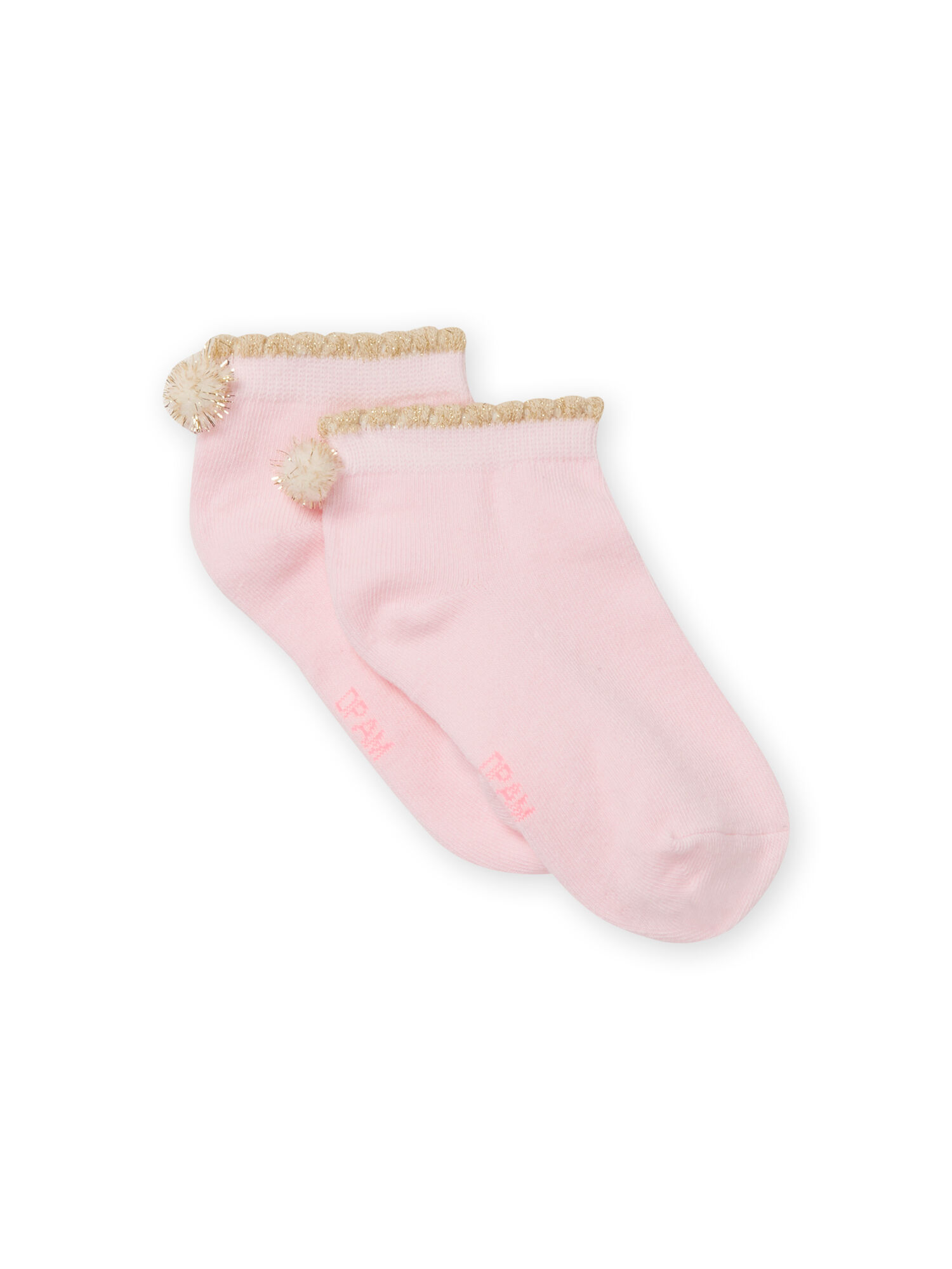 Socquettes rose clair pompons enfant fille Chaussettes
