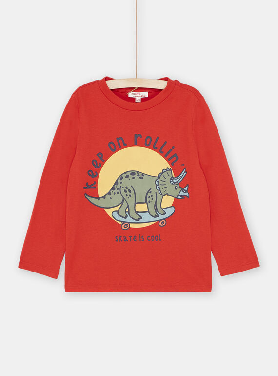 T-Shirt rouge garçon SOJOTEE1 / 23W902F3TMLF522