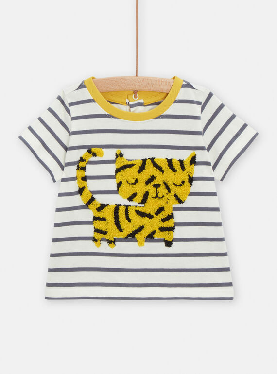T-shirt rayé à motif tigre pour bébé garçon TULITI2 / 24SG10T2TMC001