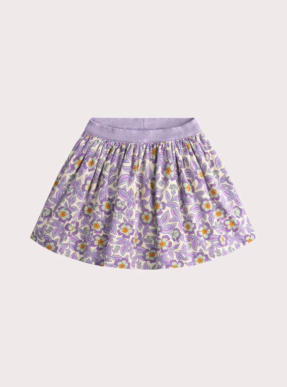 Jupe reversible en velours côtelé violet pour fille VAPERJUP2 / 24W901R1JUP005