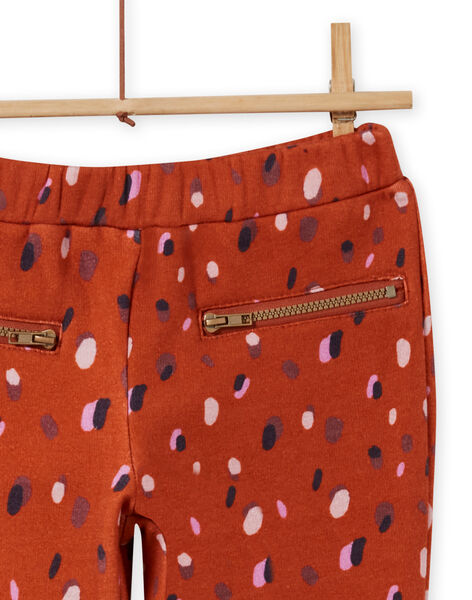 Pantalon fourré caramel imprimé confettis enfant fille MACOMPANT / 21W901L1PAN420