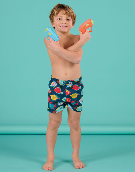 Short de bain bleu à imprimé poissons RYOMERBOXPOI / 23SI02R5MAI713