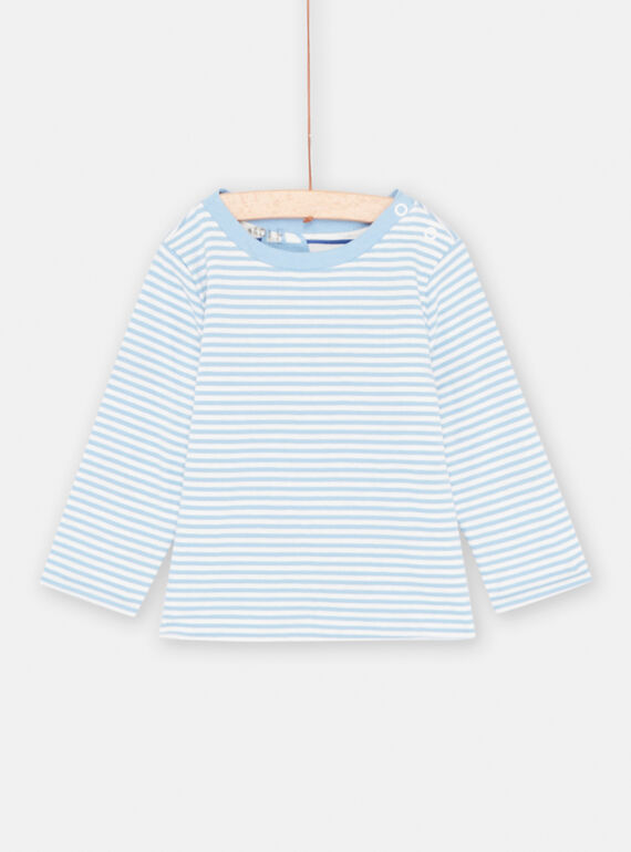 T-shirt bleu clair et blanc réversible bébé garçon SUFORTEE1 / 23WG10K2TML632