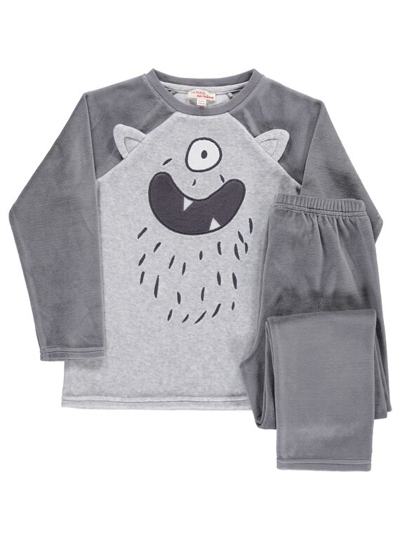 Pyjama en velours garçon BGPYJANIM / 17WH12S7PYJ943