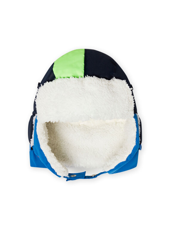 Chapka fourrée bleu motif dinosaures enfant garçon MYOSKICHA / 21WI02R1BONC243