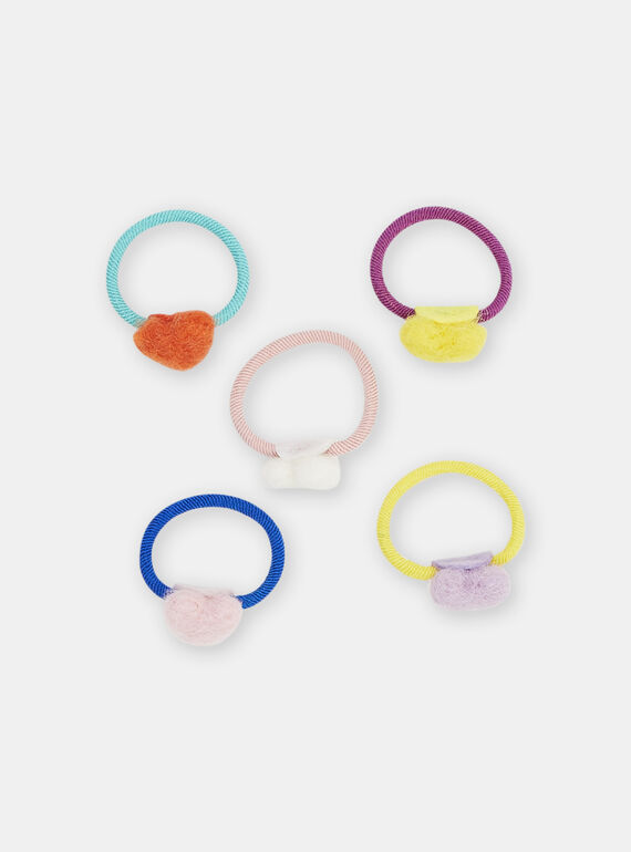 5 élastiques multicolores fille SYAJOELA10 / 23WI0188ELA099