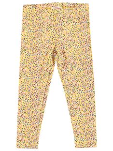 Legging jaune imprimé confettis enfant fille JYATROLEG1 / 20SI01F1CALB102
