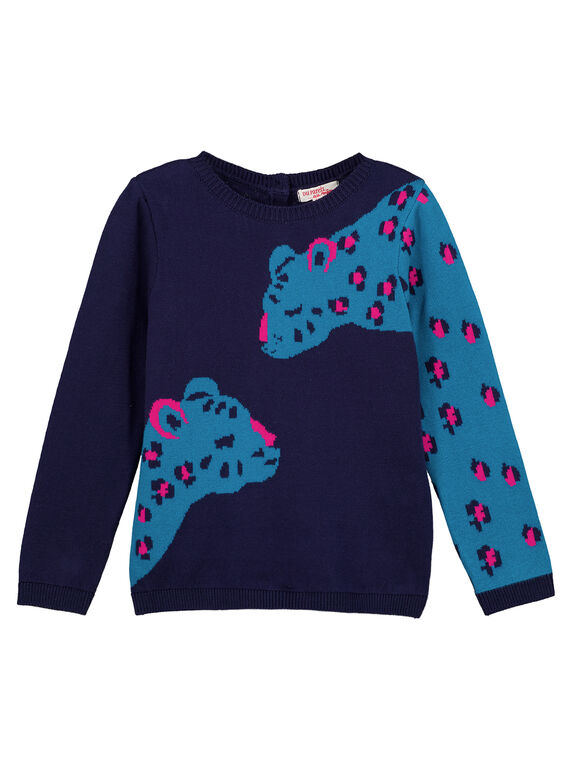 Pull jacquard animalier (léopard) GAMUPULL / 19W901F1PUL070