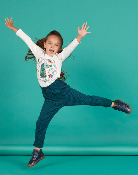 Pantalon paper bag milano à carreaux enfant fille MATUPANT / 21W901K1PAN070