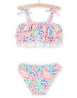 Haut de maillot de bain et culotte multicolore à imprimé fleuri. RYABIK1 / 23SI01R1MAI000
