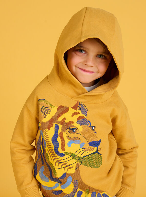 Sweat à capuche et broderie tigre POMOSWE / 22W902N1SWEB106