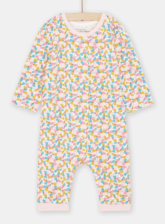 Grenouillère multicolore à imprimé fleuri bébé fille SEFIGREAOP / 23WH1334GRE001