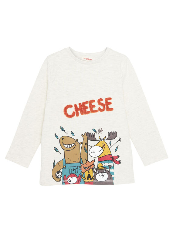 Tshirt Manches Longue Ecru animé GOBRUTEE1 / 19W902K2TML008