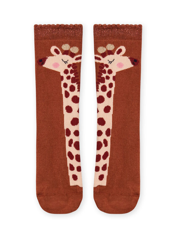Chaussettes motif girafe enfant fille MYACOMCHO / 21WI01L1SOQ420