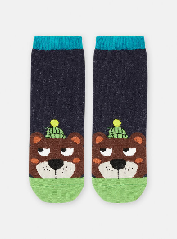 Chaussettes bleu nuit à motif ours SYOJOCHO6 / 23WI02N3SOQ705