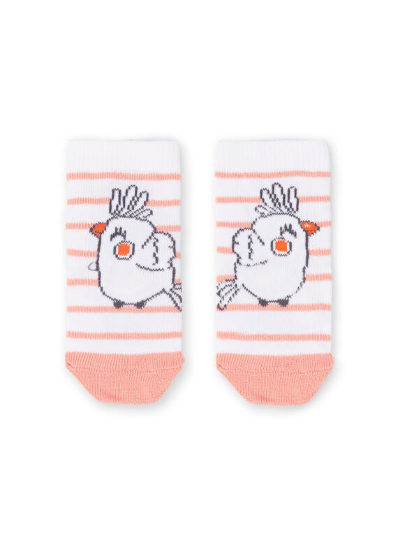 Chaussettes blanches à rayures motif oiseaux LOU1CHO1 / 21SF40H1SOQ000