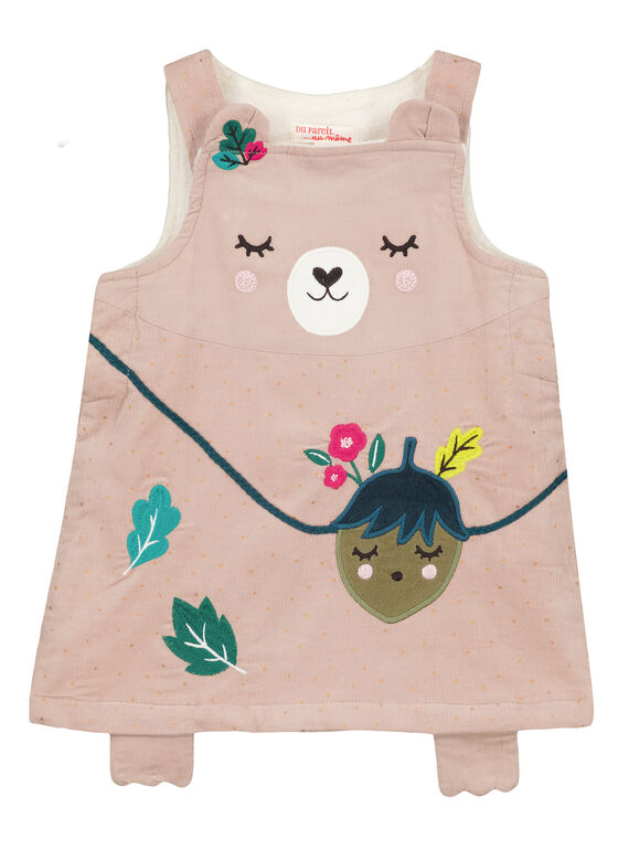 Robe en velours doublée polaire layette fille GITUROB1 / 19WG09Q2ROBA016