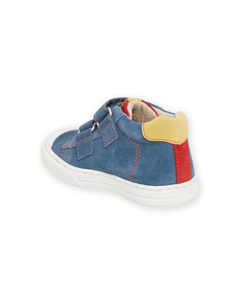 Baskets bleu azur, jaunes et rouges bébé garçon NUBASARTHUR / 22KK3831D3FC201
