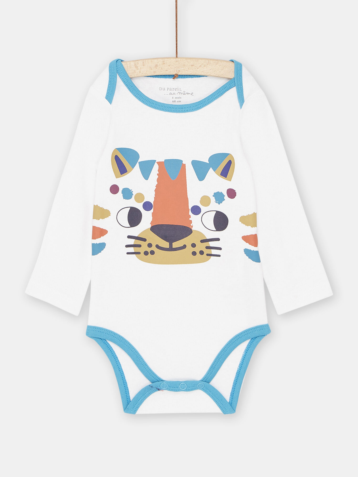 Body blanc a motif tigre bebe garcon Body DPAM