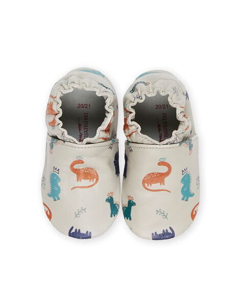 Chaussons en cuir souple à imprimé dinosaures PUCHOSDINO / 22XK3842D3SJ906